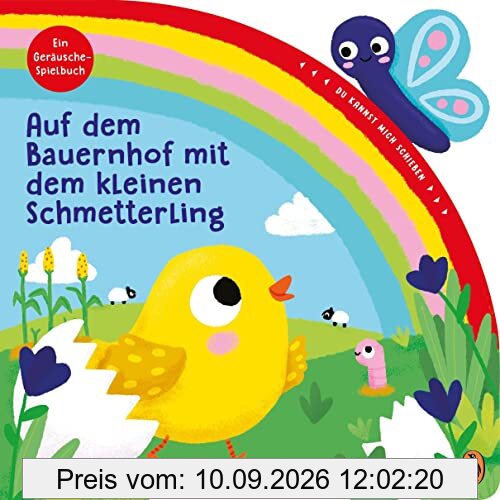 Meine liebsten Krabbeltiere - Auf dem Bauernhof mit dem kleinen Schmetterling: Pappbilderbuch mit Schiebeelement und Geräusch für Kinder ab 18 Monaten