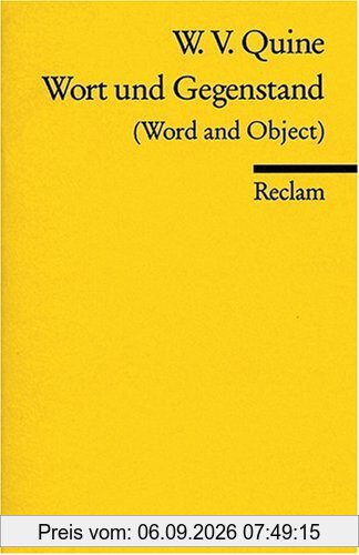 Wort und Gegenstand: (Word and Object)