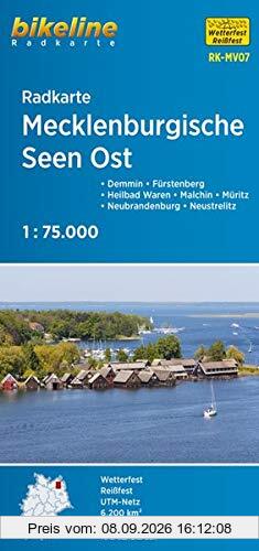 Radkarte Mecklenburgische Seen Ost (RK-MV07): Demmin – Malchin – Müritz – Neubrandenburg – Neustrelitz – Teterow – Waren (Müritz) , 1:75.000, ... GPS-tauglich mit UTM-Netz (Bikeline Radkarte)