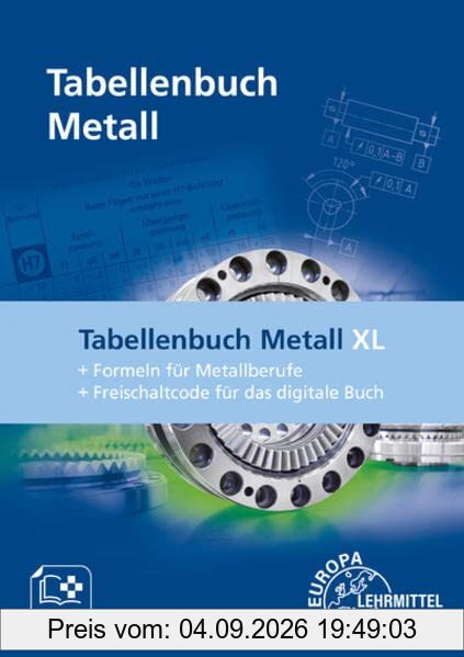 Tabellenbuch Metall XL: Tabellenbuch, Formelsammlung und Keycard mit Freischaltcode