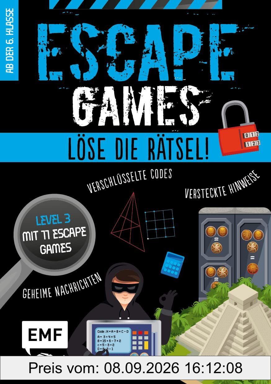 Escape Games Level 3 (blau) - Löse die Rätsel! - 11 Escape Games ab der 6. Klasse