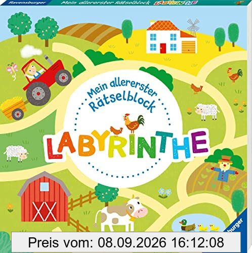 Ravensburger Mein allererster Rätselblock - Labyrinthe - Rätselblock für Kinder ab 3 Jahren