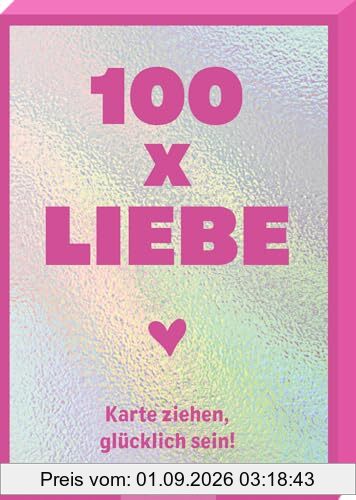 100 x Liebe: Karte ziehen, glücklich sein | 100 spielerische Ideen auf 50 Kärtchen für Paare, Geschenk zur Hochzeit oder zum Valentinstag mit Holofolie