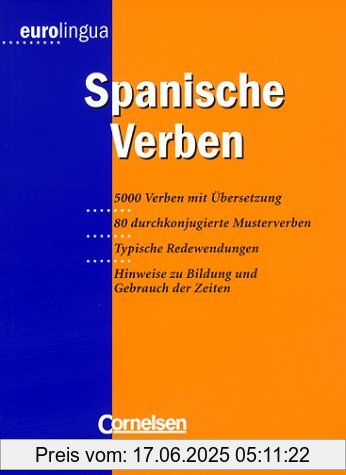 Binding : Taschenbuch, Label : Cornelsen Verlag, Publisher : Cornelsen Verlag, medium : Taschenbuch, numberOfPages : 256, publicationDate : 1999-05-01, authors : Hans-Joachim Leyendecker, languages : spanish, ISBN : 3464125297