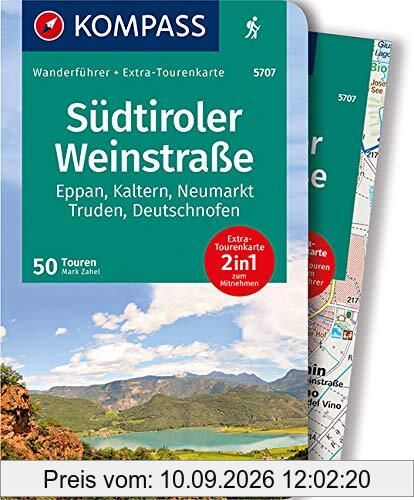 KOMPASS Wanderführer Südtiroler Weinstraße: Wanderführer mit Extra-Tourenkarte 1:35.000, 50 Touren, GPX-Daten zum Download