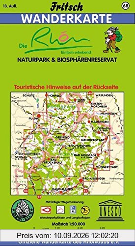 Fritsch Karten, Nr.68, Naturpark Rhön (Fritsch Wanderkarten 1:50000)