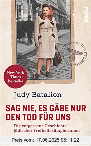 Brand : Piper Verlag GmbH, Binding : Gebundene Ausgabe, Edition : 1., Label : Piper, Publisher : Piper, medium : Gebundene Ausgabe, numberOfPages : 624, publicationDate : 2021-07-29, releaseDate : 2021-07-29, authors : Judy Batalion, translators : Zettner, Dr. Maria, ISBN : 3492059562