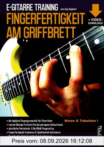 E-Gitarre Training - Fingerfertigkeit am Griffbrett (Noten & Tabulatur) finger-fitness for guitar - Fingergymnastik - warm up (+Video-Download!)