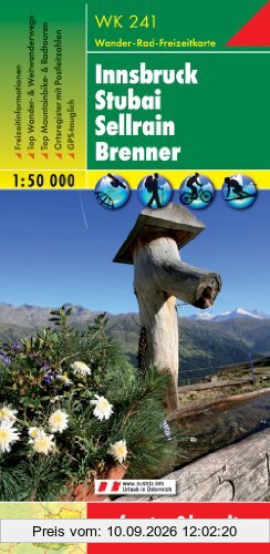 Freytag Berndt Wanderkarten, WK 241, Innsbruck - Stubai - Sellrain - Brenner, GPS, UTM - Maßstab 1:50 000 (Hiking Maps of the Austrian Alps)
