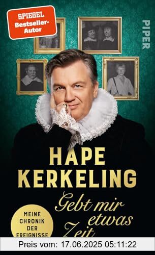Binding : Gebundene Ausgabe, Edition : 1, Label : Piper, Publisher : Piper, medium : Gebundene Ausgabe, numberOfPages : 368, publicationDate : 2024-09-25, releaseDate : 2024-09-25, authors : Hape Kerkeling, ISBN : 3492058000