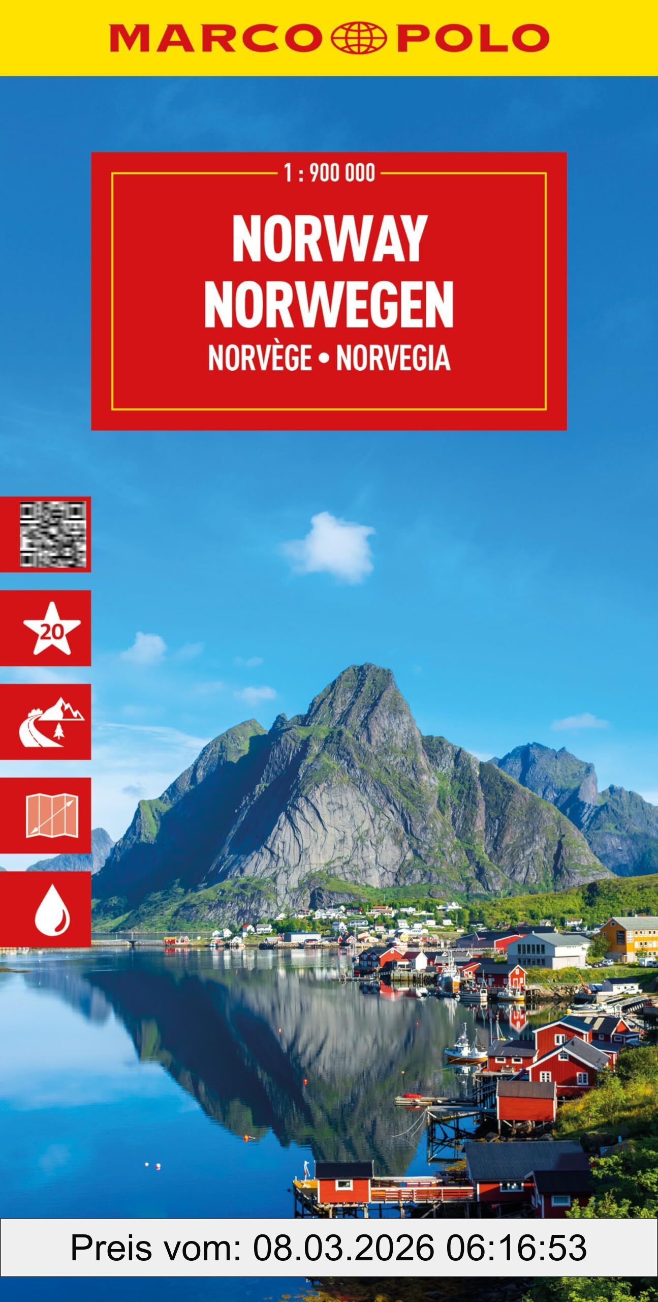Marco Polo Reisekarte Norwegen 1, 900.000, Straßenkarte Und Autokarte Mit Sehenswerten Strecken, Highlights Und Digitaler Erweiterung (Marco Polo