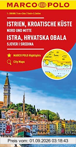 MARCO POLO Regionalkarte Kroatische Küste Nord und Mitte 1:200.000: Nord und Mitte