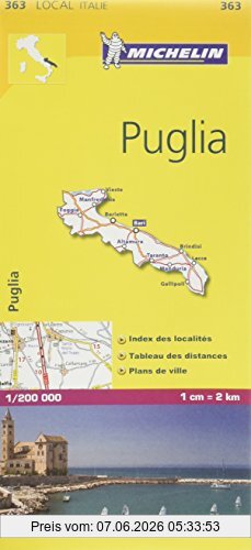 Collectif Michelin Michelin Local Italie 363 Puglia 1/200 000 (Nationalkarten)