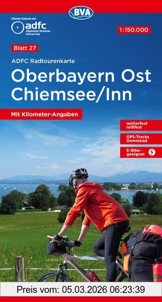 Allgemeiner Deutscher Fahrrad-Club e.V. (Adfc) Adfc-Radtourenkarte 27 Oberbayern Ost / Chiemsee / Inn 1, 150.000, Reiß- Und Wetterfest, Gps-Tracks Download (Adfc-Radtourenkarte 1, 150000)