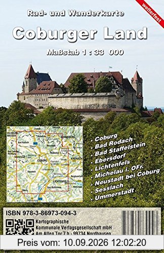 Coburger Land: Rad- und Wanderkarte (wetterfest)