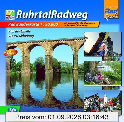 Ruhrtal-Radweg. Radwanderkarte 1 : 50 000: Von der Quelle bis zur Mündung. Mit ausgewählten Straßennamen zur besseren Orientierung