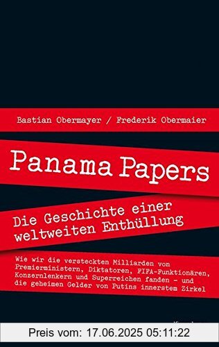 Binding : Broschiert, Label : KiWi-Paperback, Publisher : KiWi-Paperback, medium : Broschiert, numberOfPages : 352, publicationDate : 2016-04-06, authors : Bastian Obermayer, Frederik Obermaier, languages : german, ISBN : 3462050028
