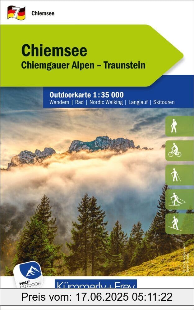 Binding : map, Edition : 4. Auflage, Aktualisierte Nachauflage, Label : Kümmerly+Frey Outdoorkarte Deutschland 7 Chiemsee 1 : 35.000 : Mit Chiemgauer Alpen und Traunstein. Touren für Wanderer, Biker und mehr! Free Download (Kümmerly+Frey Outdoorkarten Deutschland, Band 7), Format : folded_map, medium : map, numberOfPages : 1, publicationDate : 2024-04-05, releaseDate : 2024-04-05, languages : english, ISBN : 3259026045