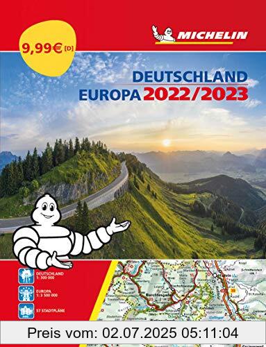 Die Buchhandlung in Oelde hat das Buch Michelin Straßenatlas Deutschland & Europa 2022/2023: Straßenkarte 1:300.000 (MICHELIN Atlanten)