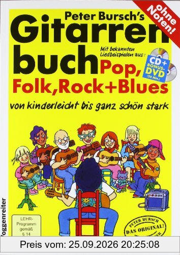 Gitarrenbuch, m. CD-Audio, Bd.1, Mit bekannten Liedbeispielen aus Pop, Folk, Rock & Blues von kinderleicht bis ganz schön stark: Das …