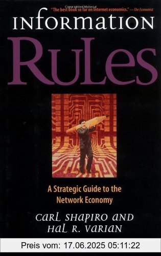 Binding : Gebundene Ausgabe, Label : Harvard Business Review Press, Publisher : Harvard Business Review Press, NumberOfItems : 2, medium : Gebundene Ausgabe, numberOfPages : 352, publicationDate : 1998-12-01, authors : Carl Shapiro, Carol Shapiro, Varian, Hal R., languages : english, ISBN : 087584863X