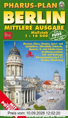 Pharus-Plan Stadtplan Berlin - Mittlere Ausgabe: Mit Innenstadt Potsdam, 1:16000