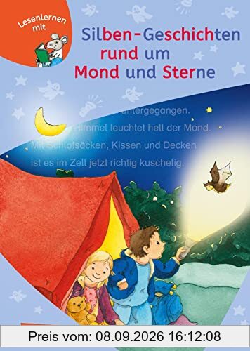 LESEMAUS zum Lesenlernen Sammelbände: Silben-Geschichten rund um Mond und Sterne: Extra Lesetraining – Lesetexte mit farbiger Silbenmarkierung