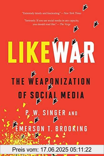 Binding : Taschenbuch, Edition : Reprint, Label : Mariner Books, Publisher : Mariner Books, NumberOfItems : 1, medium : Taschenbuch, numberOfPages : 432, publicationDate : 2019-10-08, releaseDate : 2019-10-08, authors : Singer, P. W., Brooking, Emerson T., ISBN : 0358108470