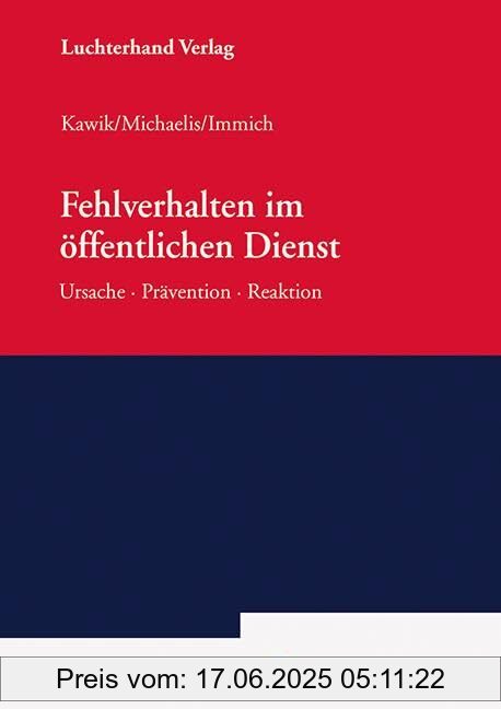 Brand : Hermann Luchterhand Verla, Binding : paperback, Edition : 1, Label : Fehlverhalten im öffentlichen Dienst : Ursache - Prävention - Reaktion, medium : paperback, numberOfPages : 348, publicationDate : 2024-08-01, languages : german, ISBN : 3472098570
