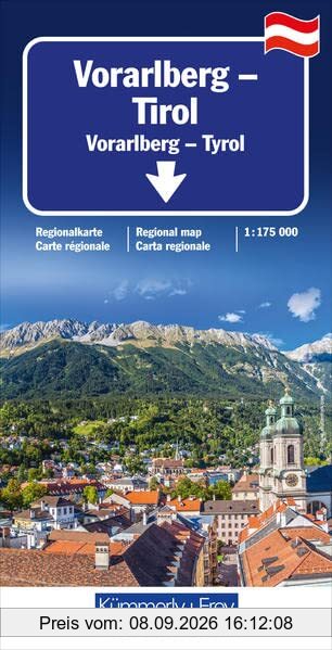 Vorarlberg - Tirol - Südtirol Regionalkarte 1: 175 000: Regionalkarte Österreich 1:175 000 (Kümmerly+Frey Regionalkarten)