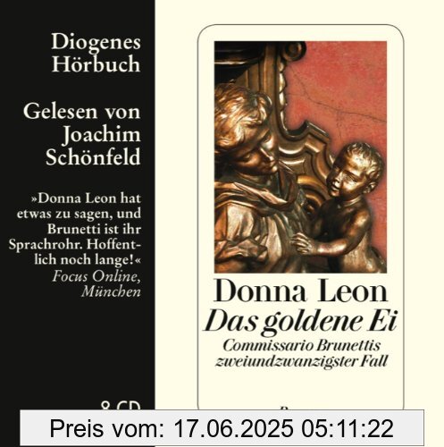 Binding : Audio CD, Edition : 1, Label : Diogenes, Publisher : Diogenes, NumberOfItems : 8, Format : Audiobook, medium : Audio CD, publicationDate : 2014-05-28, runningTime : 536 minutes, authors : Donna Leon, languages : german, ISBN : 3257803419