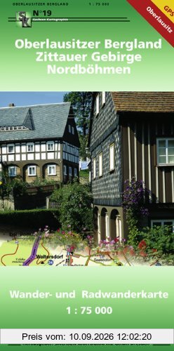 Oberlausitzer Bergland - Zittauer Gebirge - Nordböhmen: Wander- und Radwanderkarte 1 : 75 000 GPS-fähig