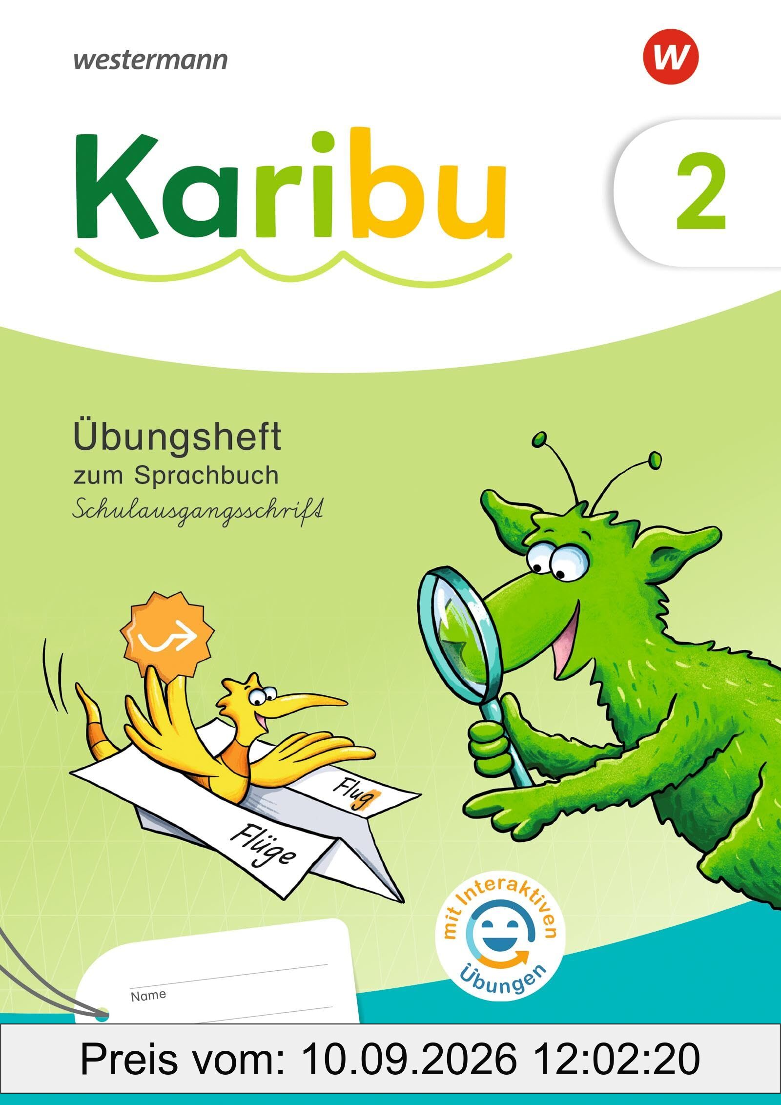 Karibu - Ausgabe 2024: Übungsheft 2 Schulausgangsschrift zum Sprachbuch mit interaktiven Übungen
