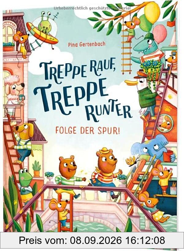 Treppe rauf, Treppe runter – Folge der Spur!: Suchbilder ab 4 Jahren