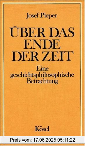Binding : Taschenbuch, Edition : 3, Label : Kösel-Verlag, Publisher : Kösel-Verlag, medium : Taschenbuch, numberOfPages : 160, publicationDate : 1950-01-01, authors : Josef Pieper, languages : german, ISBN : 3466401070