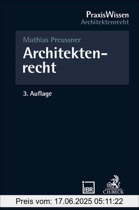 Binding : paperback, Edition : 3, Label : Architektenrecht (PraxisWissen), medium : paperback, numberOfPages : 309, publicationDate : 2025-02-11, languages : german, ISBN : 3406827438