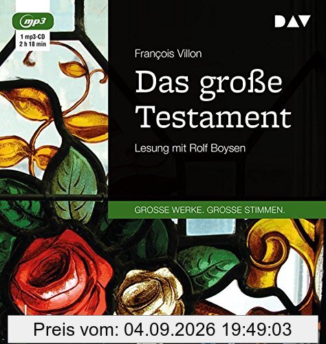 Das große Testament: Lesung mit Rolf Boysen (1 mp3-CD)