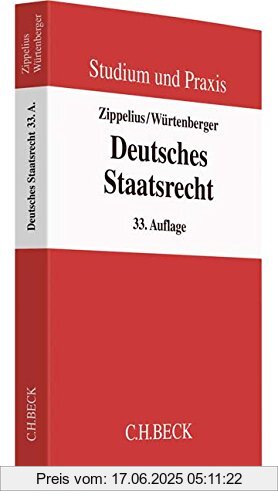 Binding : Taschenbuch, Edition : 33, Label : C.H.Beck, Publisher : C.H.Beck, medium : Taschenbuch, numberOfPages : 664, publicationDate : 2018-06-04, authors : Reinhold Zippelius, Thomas Würtenberger, Theodor Maunz, ISBN : 3406707718