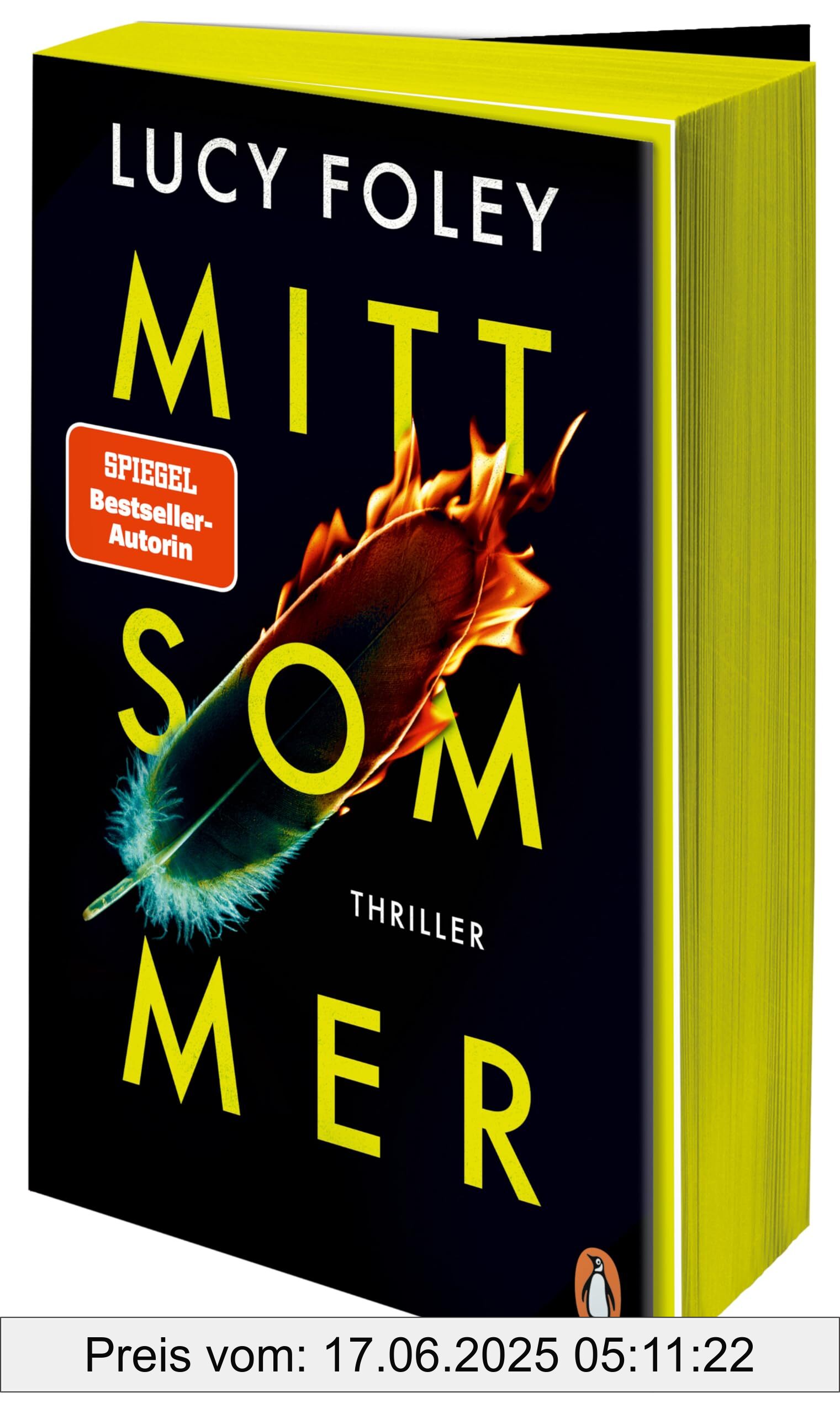 Binding : perfect, Edition : Deutsche Erstausgabe, Label : Mittsommer : Thriller - Der neue Thriller der SPIEGEL-Bestsellerautorin – erste Auflage mit Farbschnitt, medium : perfect, numberOfPages : 480, publicationDate : 2025-05-21, releaseDate : 2025-05-21, languages : german, ISBN : 3328604006