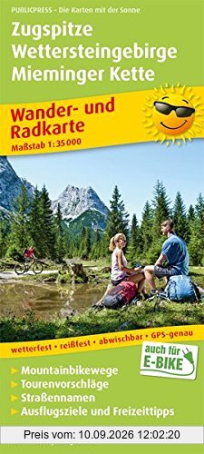 Zugspitze - Wettersteingebirge - Mieminger Kette: Wander- und Radkarte mit Ausflugszielen & Freizeittipps, wetterfest, reißfest, abwischbar, GPS-genau. 1:35000 (Wander- und Radkarte / WuRK)