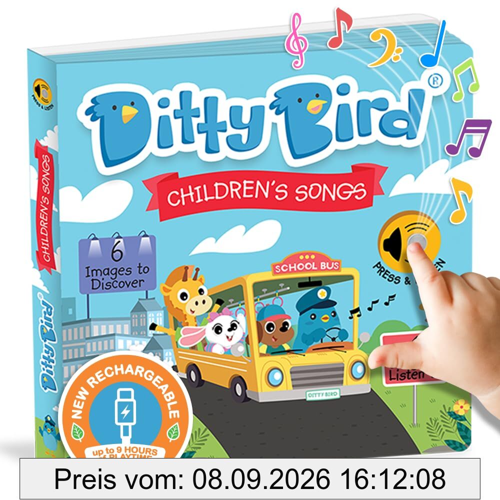 DITTY BIRD CHILDREN'S SONGS: Comptines en anglais - les roues de l'autobus (DITTY BIRD MUSICAL BOOKS)