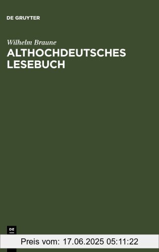 Binding : Taschenbuch, Edition : 17. A., Label : de Gruyter, Publisher : de Gruyter, medium : Taschenbuch, numberOfPages : 272, publicationDate : 1994-01-01, authors : Wilhelm Braune, publishers : Ebbinghaus, Ernst A., languages : german, ISBN : 3484107073