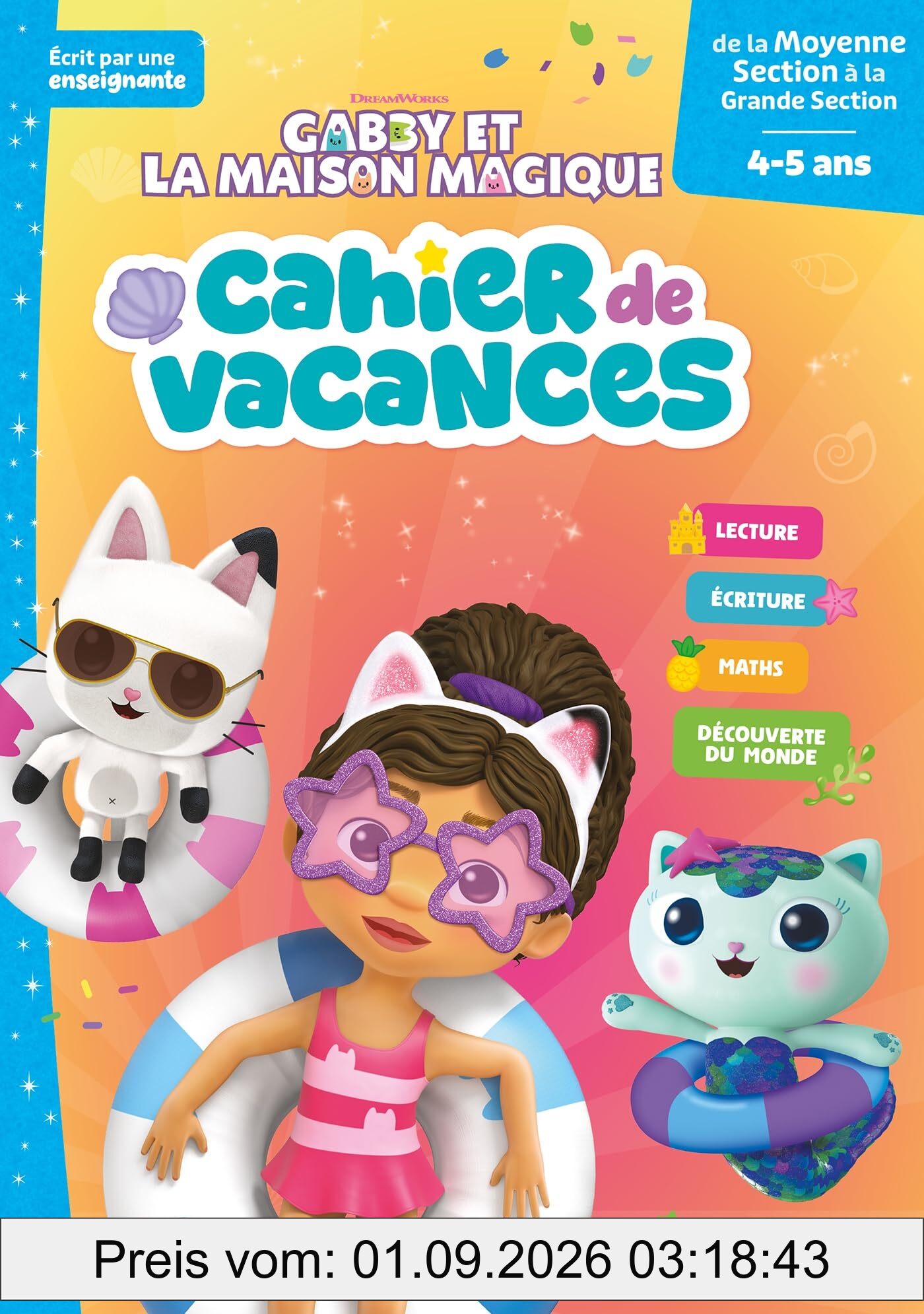 Gabby et la maison magique, de la moyenne section à la grande section, 4-5 ans : cahier de vacances