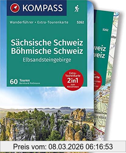 Bernhard Pollmann Kv Wf 5262 Sächsische Schweiz, Elbsandsteingebirge (m. Karte), Wanderführer Mit Extra-Tourenkarte, 60 Touren, Gpx-Daten Zum Download