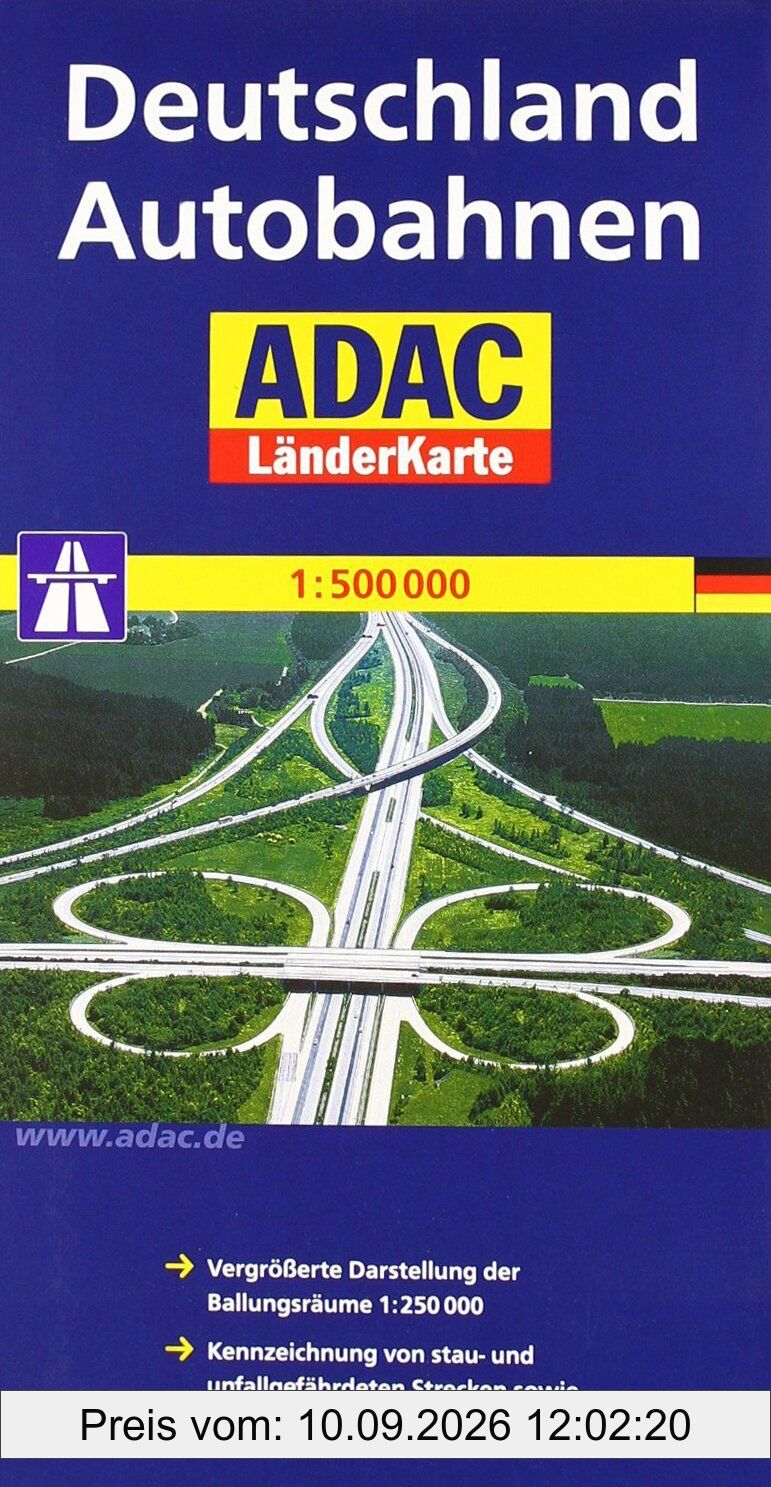 ADAC LänderKarte Deutschland Autobahnen 1 : 500 000