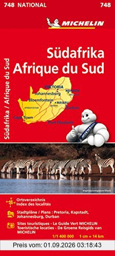 Michelin Südafrika: Straßen- und Tourismuskarte 1: 1.500.000 (MICHELIN Nationalkarten)