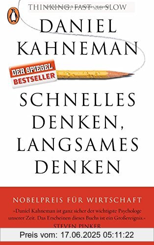 Binding : Taschenbuch, Label : Penguin Verlag, Publisher : Penguin Verlag, medium : Taschenbuch, numberOfPages : 624, publicationDate : 2016-11-14, releaseDate : 2016-11-14, authors : Daniel Kahneman, translators : Thorsten Schmidt, languages : german, ISBN : 3328100342