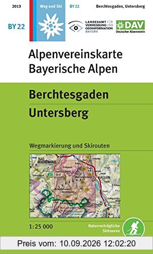 Berchtesgaden, Untersberg: Wegmarkierung, Ski- und Schneeschuhrouten (Alpenvereinskarten)