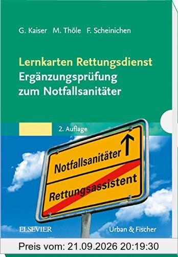 Lernkarten Rettungsdienst - Ergänzungsprüfung zum Notfallsanitäter