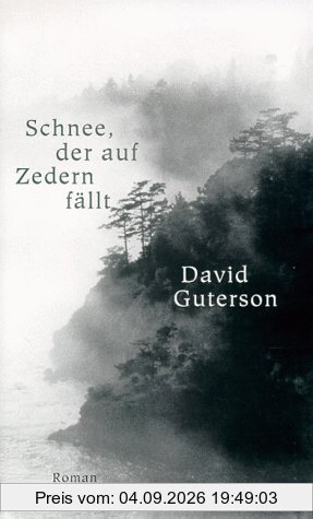 Schnee, der auf Zedern fällt